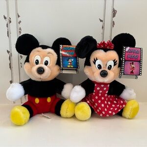 Lot of 2 VTG Disneyland Walt Disney World Minnie Mouse/Mickey Mouse Plush Tags